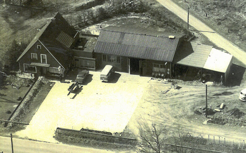 Luftbild der Halle im Jahr 1965